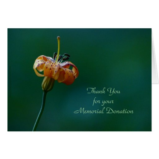 Thank You For Donation Note Card, Yellow Lily Card | Zazzle