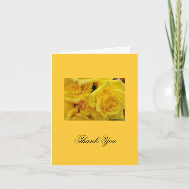 thank you for donation yellow rose flowers card (Front)