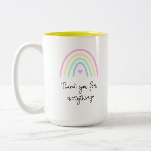 Thank You For Everything Large Rainbow Mug
