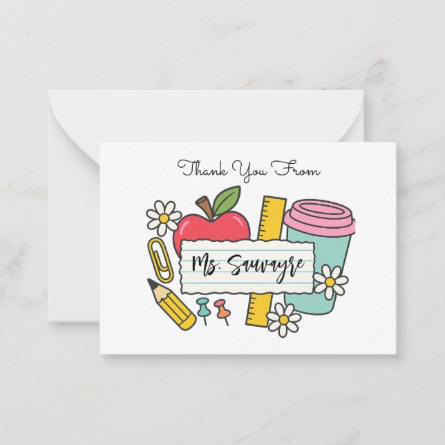 Thank You For Everything - Teaching Assistant Note Card (Front)
