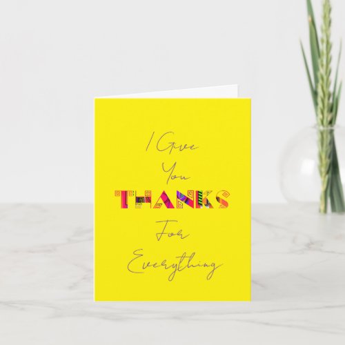 Thank You For Everything Yellow  Card