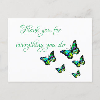 Thank you for everything you do butterfly postcard
