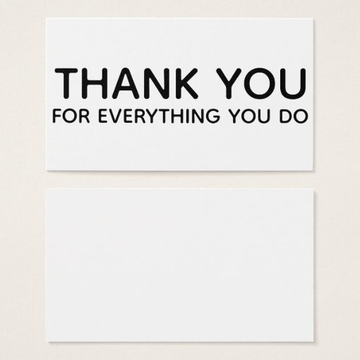 Thank You For Everything You Do T Insert Card Zazzle