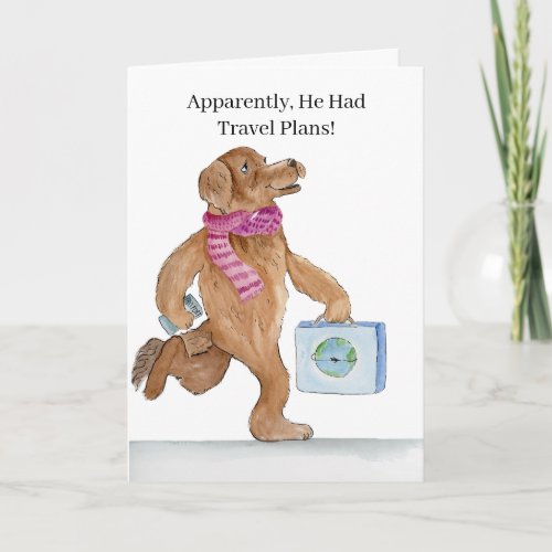 Thank You For Finding My Lost Dog Funny Dog Travel Card