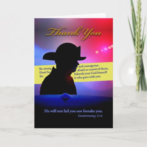 Thank You for Firefighter Religious Theme Card