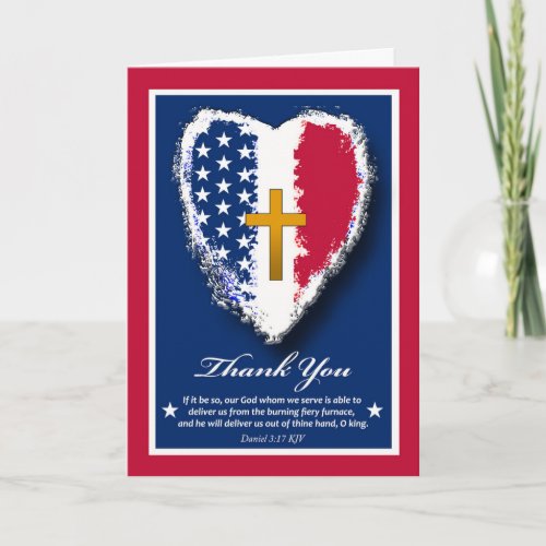 Thank You for Firefighters Christian Theme Heart Card