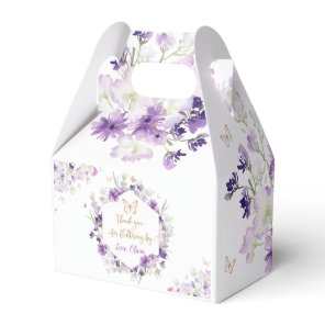 Thank you for fluttering by purple butterfly favor boxes