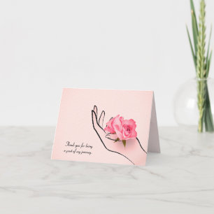 thank you for friend rose in hand card