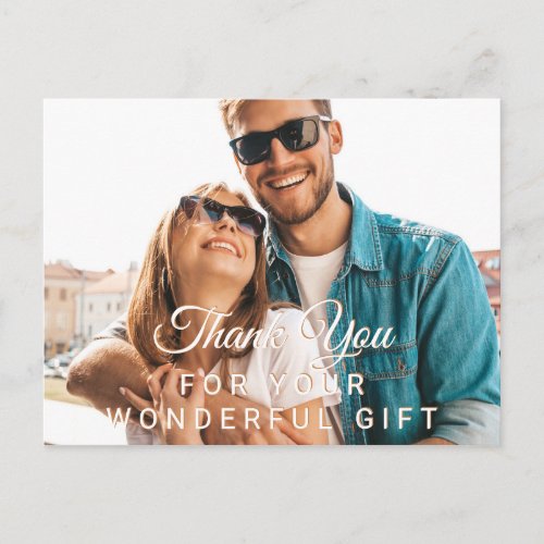 Thank you for gifts elegant photo virtual party postcard