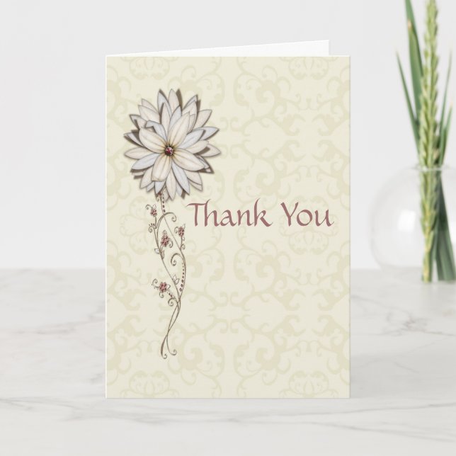 Thank You for Gifts with Elegant Flower Design (Front)