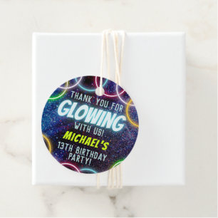 Thank You for Glowing with Us Glow in the Dark Favor Tags