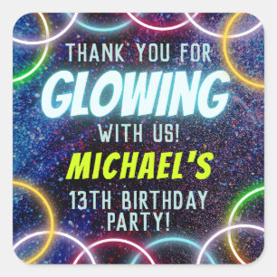 Thank You for Glowing with Us Glow in the Dark Square Sticker
