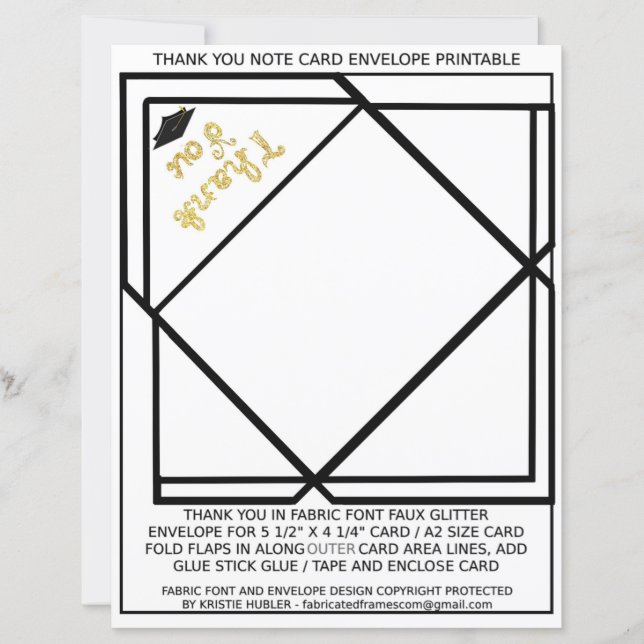 Thank you for Graduation Note Card Envelope Paper  (Front)