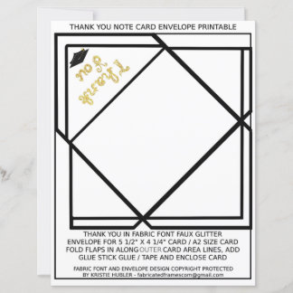 Thank you for Graduation Note Card Envelope Paper 