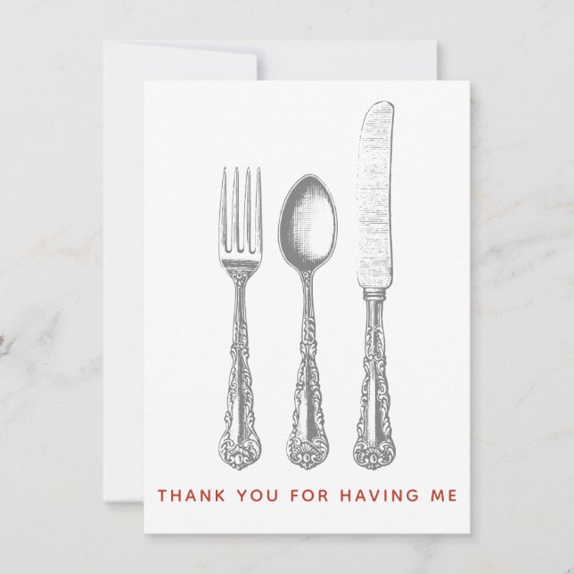 Thank You for having me for dinner card (Front)