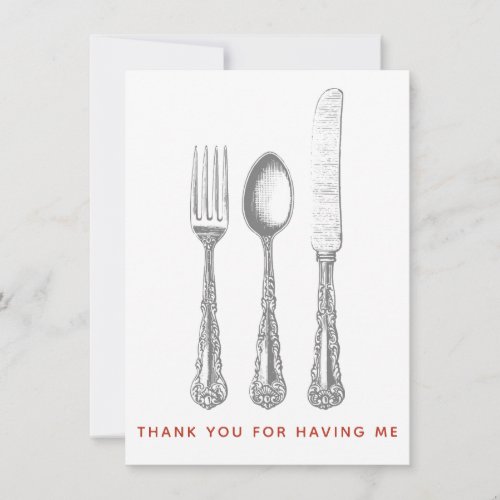 Thank You for having me for dinner card