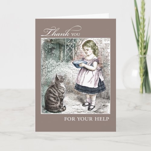 Thank You for Help Vintage Girl  Cat