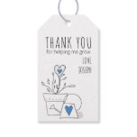 Thank You for Helping Me Grow Blue Potted Plant Gift Tags Thank You for Helping Me Grow Blue Potted Plant Gift Tags