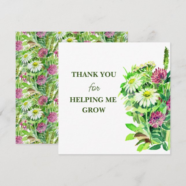 THANK YOU for HELPING ME GROW! Card (Front/Back)