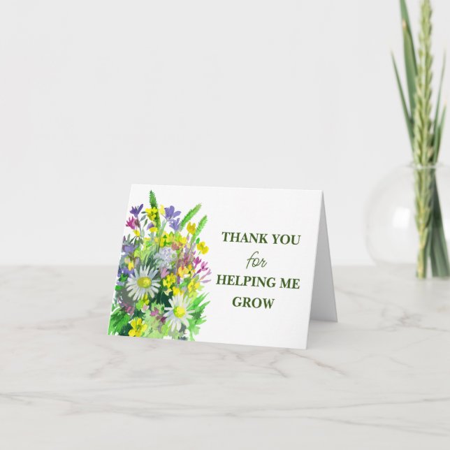 THANK YOU for HELPING ME GROW! Card (Front)