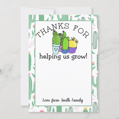 Thank you for helping me grow card holder teacher