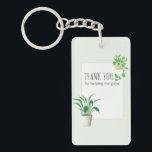 Thank You for Helping Me Grow House Plants Keychain<br><div class="desc">Teacher keychain with trendy skinny font typography which you can personalize with your sign off and name. The design features the wording "thank you for helping me grow" with illustrations of potted house plants.</div>