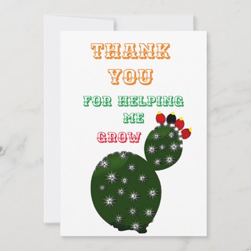Thank You for Helping Me Grow Note Card