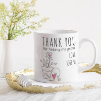 Thank You for Helping Me Grow Pink Plant Doodle