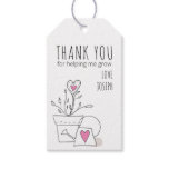 Thank You for Helping Me Grow Pink Potted Plant Gift Tags Thank You for Helping Me Grow Pink Potted Plant Gift Tags