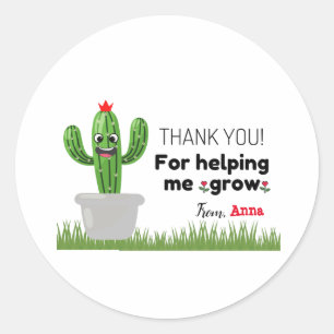 Thank You For Helping Me Grow Sticker