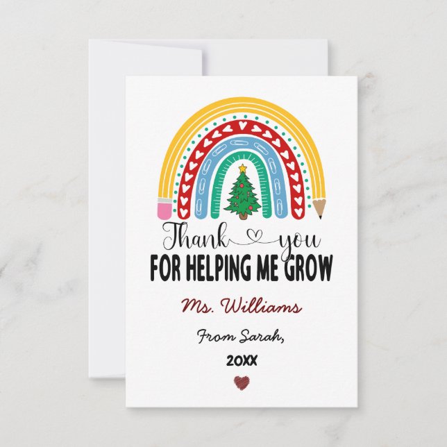 Thank You for Helping Me Grow Teacher Appreciation (Front)