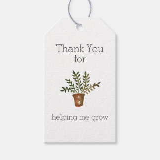 Thank You for Helping me Grow Teacher Appreciation Gift Tags