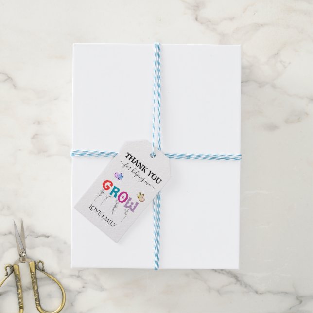 Thank you for Helping me Grow Teacher appreciation Gift Tags (With Twine)