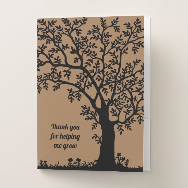 Thank You For Helping Me Grow Teacher Appreciation Pocket Folder (Front)