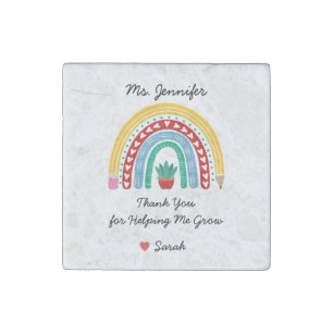 Thank You for Helping Me Grow Teacher Appreciation Stone Magnet