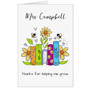 Thank You for Helping Me Grow Teacher Card   Appre
