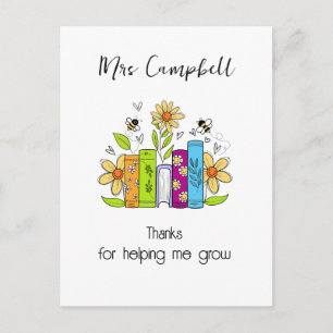 Thank You for Helping Me Grow Teacher Card Appre
