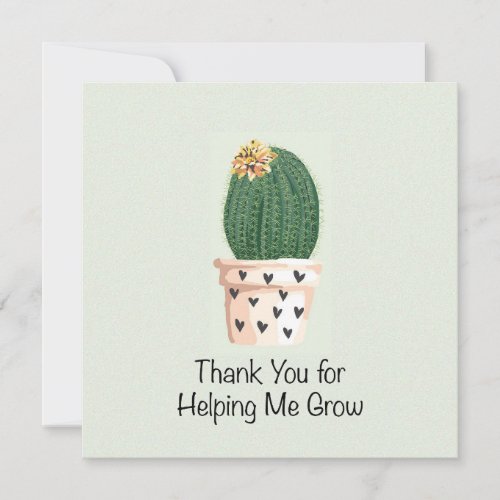 Thank You for Helping Me Grow Teacher Gift Card