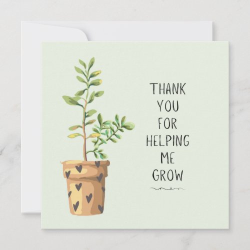 Thank You for Helping Me Grow Teacher Gift Card
