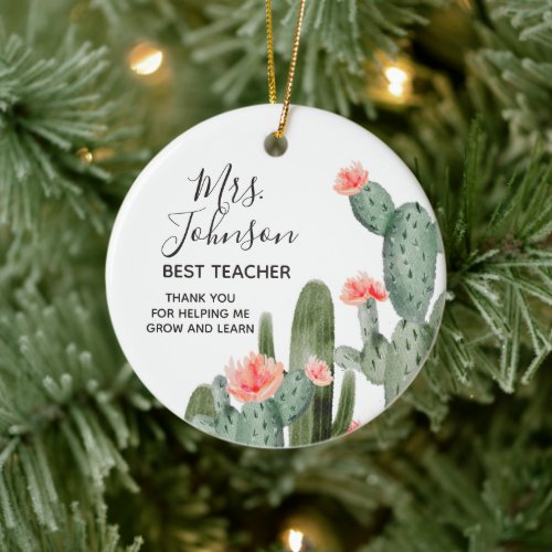 Thank You for Helping Me Grow Teacher ornament