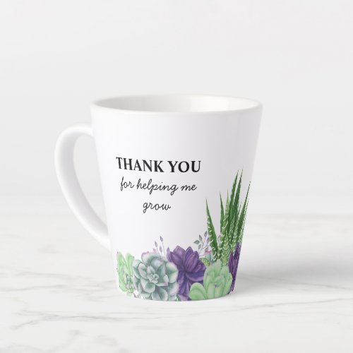 Thank you for Helping Me Grow Watercolor Teachers Latte Mug