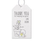 Thank You for Helping Me Grow Yellow Potted Plant Gift Tags Thank You for Helping Me Grow Yellow Potted Plant Gift Tags