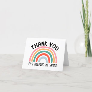Thank You For Helping Me Shine Teacher Card