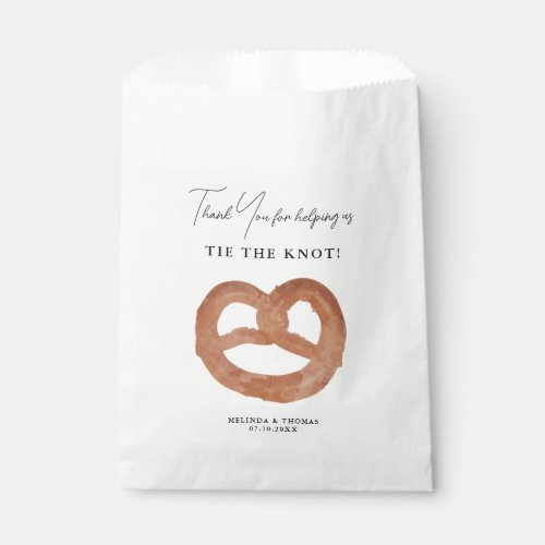 Thank You For Helping Tie The Knot Pretzel Wedding Favor Bag