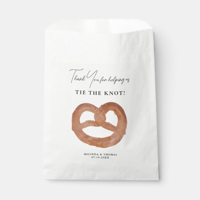 Thank You For Helping Tie The Knot Pretzel Wedding Favor Bag (Front)