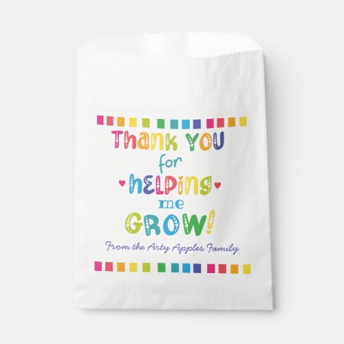 thank you for helping us grow  key ring stone magn favor bag