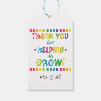 Thank You For Helping Us Grow  Key Ring Stone Magn Gift Tags by GenerationIns at Zazzle