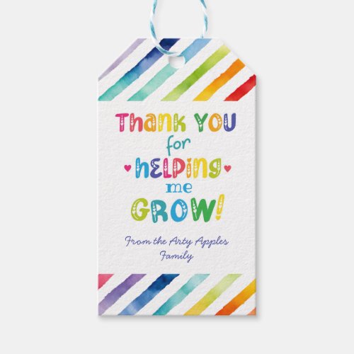 thank you for helping us grow  key ring stone magn gift tags