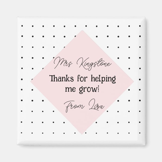 Thank you for helping us grow modern style magnet (Front)