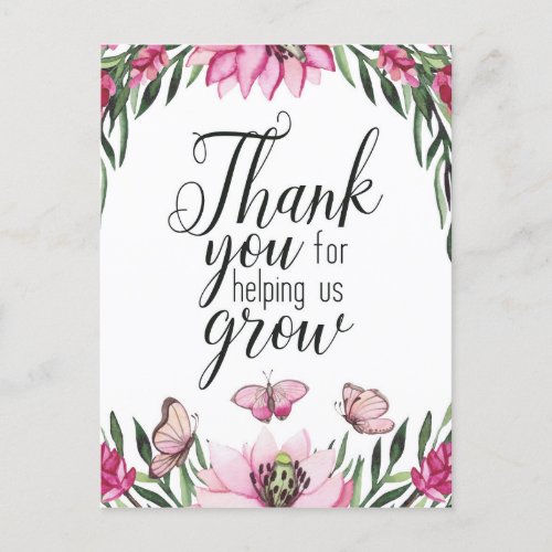 Thank You For Helping Us Grow _  Postcard